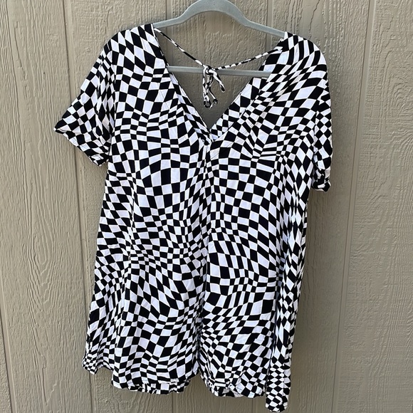 Motel Black & White Checkerboard Mini Dress. Size XS. - Picture 2 of 3